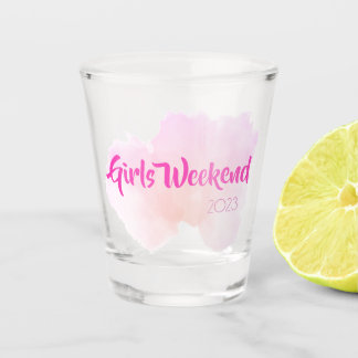 Girls Weekend Pink Wasserfarbe Spaß Custom Geschen Schnapsglas