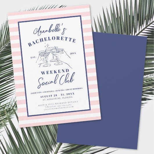 Girls Weekend Social Club Junggeselinnen-Abschied Einladung