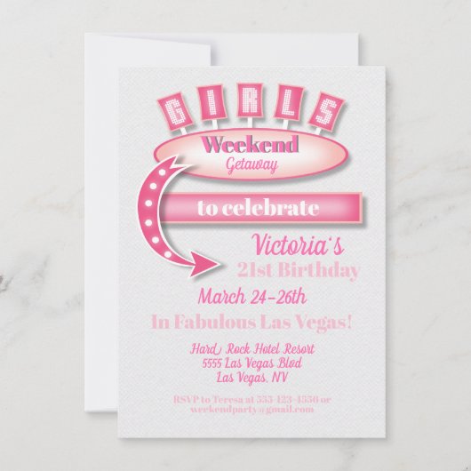 Girls Weekend Tour Las Vegas Einladung (Vorderseite)