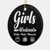Girls Weekend Vacation Drinks Fotos Memories Keramik Ornament (Links)