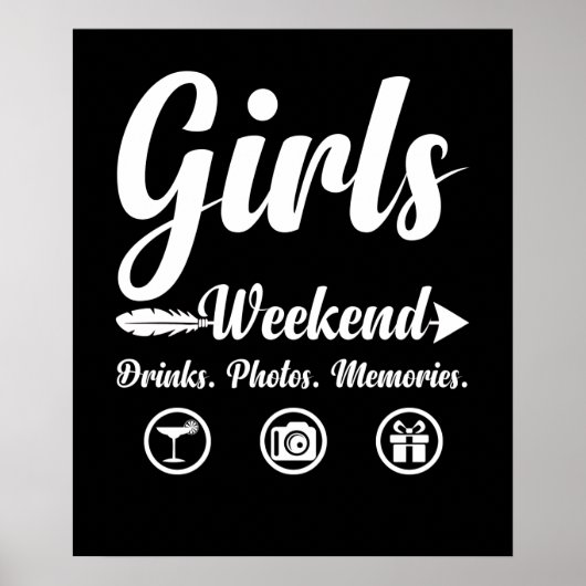 Girls Weekend Vacation Drinks Fotos Memories Poster (Vorne)