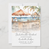 Girls Weekend Watercolor Beach Junggeselinnen-Absc Einladung (Vorderseite)