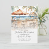 Girls Weekend Watercolor Beach Junggeselinnen-Absc Einladung (Stehend Vorderseite)