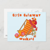 Girls Weggehen Wochenende T - Shirt und Geschenke Postkarte (Vorne/Hinten)