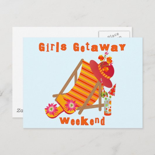 Girls Weggehen Wochenende T - Shirt und Geschenke Postkarte (Vorne/Hinten)