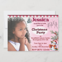 Girls Weihnachts-Party Foto Einladung