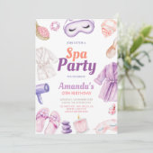 Girls Wellness-Center Geburtstag Einladung (Stehend Vorderseite)