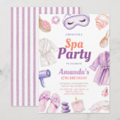 Girls Wellness-Center Geburtstag Einladung (Vorne/Hinten)