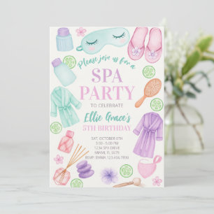 Girls Wellness-Center Geburtstag, Wellness-Center Einladung