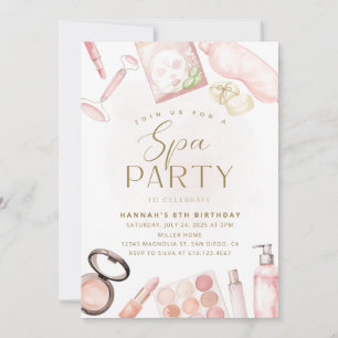 Girls Wellness-Center Party Einladung ・ Aquarellfa