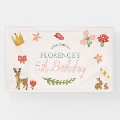 Girls Whimsical Fairytale Girl Geburtstag Willkomm Banner (Horizontal)