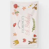 Girls Whimsical Fairytale Girl Geburtstag Willkomm Banner (Vertikal)