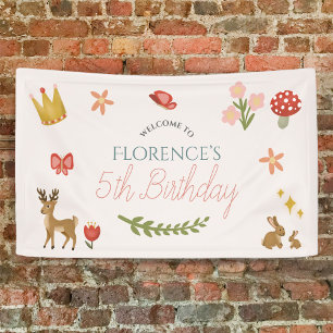 Girls Whimsical Fairytale Girl Geburtstag Willkomm Banner