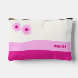 Girls white pink daisy simple  zubehörtasche