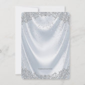 Girls White Satin Foto Erste Kommune Einladung (Rückseite)