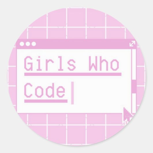 Girls Who Code Runder Aufkleber (Vorderseite)