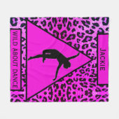 Girls "Wild About Dance" Pink Leopard Fleecedecke (Vorderseite (Horizontal))