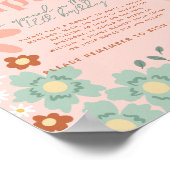 Girls Wildblume Daisy Foto Geburtstag Begrüßungsze Poster (Ecke)