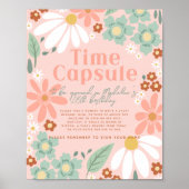 Girls Wildblume Daisy Foto Geburtstag Begrüßungsze Poster (Vorne)