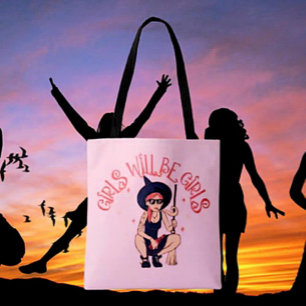 Girls Will Be Girls   Feministische Hexentasche Tasche
