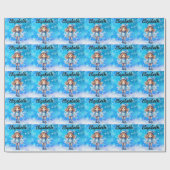 Girls Winter Ice Skate Abbildung Skate Snowflake Geschenkpapier (Flach)