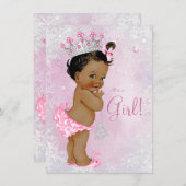 Girls Winter Wonderland Baby Dusche Einladung (Vorne/Hinten)