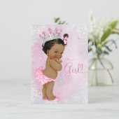 Girls Winter Wonderland Baby Dusche Einladung (Stehend Vorderseite)