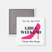 Girls Wochenende Party Reiseziel Sonderanfertigung Magnet (Vorderseite/Rückseite)