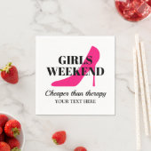 Girls-Wochenende Rosa Stiletto-Cocktail Party Serviette (Beispiel)