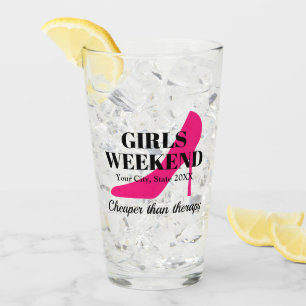 Girls-Wochenende Rosa Stiletto-Junggeselinnen-Absc Glas