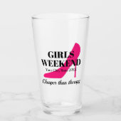 Girls-Wochenende Rosa Stiletto-Junggeselinnen-Absc Glas (Vorderseite)