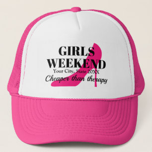 Girls-Wochenende Rosa Stiletto Junggeselinnen-Absc Truckerkappe