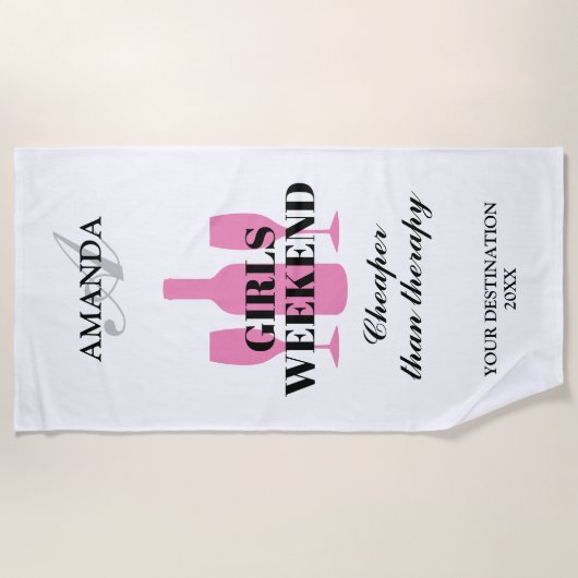 Girls-Wochenende-Tour Sonderausflug zum Thema Rosa Strandtuch (Vorderseite)