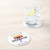 Girls-Wochenende tropische Palmen rund Papier Küst Runder Pappuntersetzer (Vor Ort)