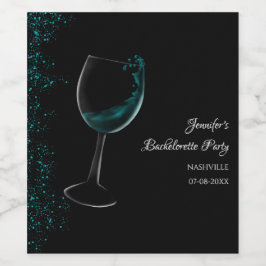 Girls-Wochenendmocktail Junggeselinnen-Abschied bl Weinetikett