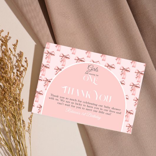 Girls wollen einfach nur ein rosa Bow sein erster Dankeskarte