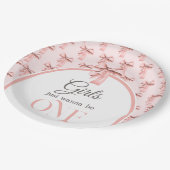 Girls wollen einfach nur ein rosa Bow sein erster Pappteller (Schrägansicht)