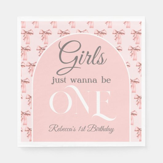 Girls wollen einfach nur ein rosa Bow sein erster Serviette (Vorderseite)