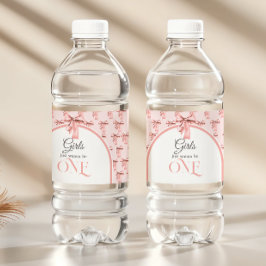 Girls wollen einfach nur ein rosa Bow sein erster Wasserflaschenetikett