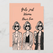 Girls wollen einfach Spaß Card haben Ankündigung (Vorne/Hinten)