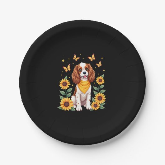 Girls Women Mama Cavalier King Charles Spaniel Dog Pappteller (Vorderseite)