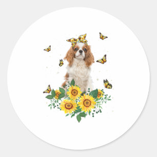 Girls Women Mama Cavalier King Charles Spaniel Dog Runder Aufkleber