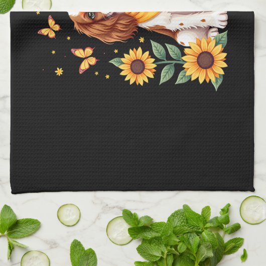 Girls Women Mom Cavalier King Charles Spaniel Dog Geschirrtuch (Gefaltet)