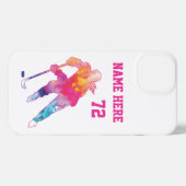 Girls Womens Personalisiert Hockey Player Wasserfa iPhone Hülle (Rückseite (Horizontal))