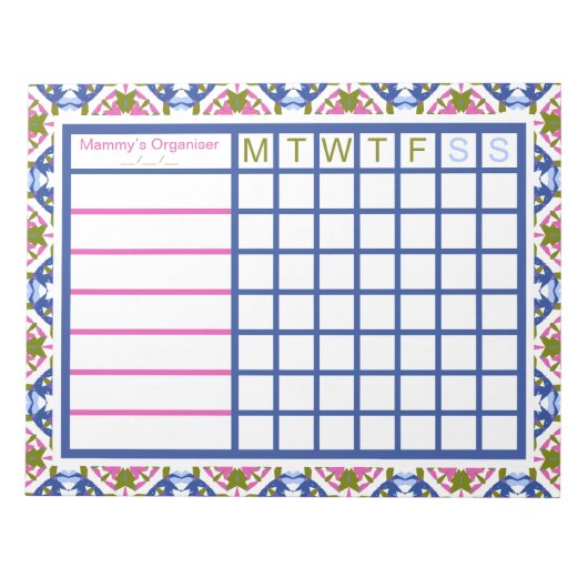 Girl's Women's Weekly Christmas Organizer Planner Notizblock (Vorderseite)