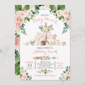 Girls Woodland Baby Shower Einladungen (Vorne/Hinten)