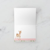Girls Woodland Deer Baby Dusche Danke Karten (Innenseite)