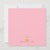 Girls Woodland Fox Babydusche Einladung (Rückseite)