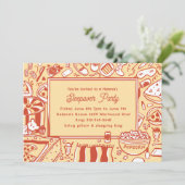 Girls Yellow Sleepover Geburtstagsparty Einladung (Stehend Vorderseite)