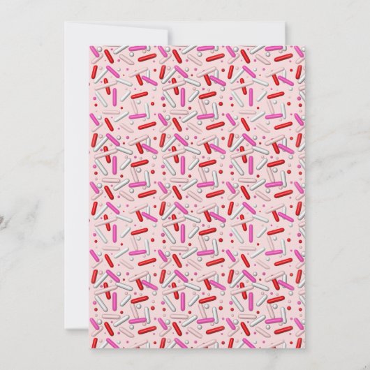 Girl's zweites Geburtstag Rosa Sprinkles Einladung (Rückseite)